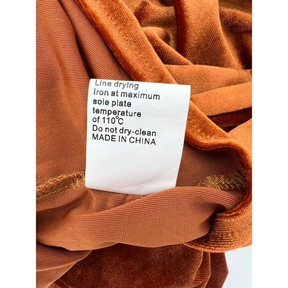 RICH RUST STRETCH VELVET DRESS (Woman's: XL) - Picture 9 of 10